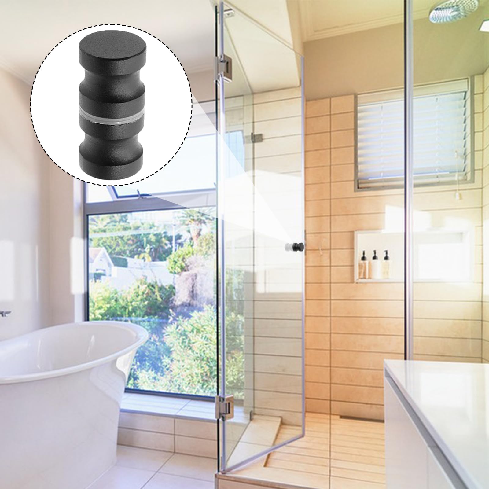 2 Pezzi Doccia Porta Pulsante,Maniglie Porte Doccia in Acciaio Inox Pomello Pomolo per Porta Doccia Pomello per Porta Pomolo per Porte Vetro Pulsante per Porta Doccia per Bagno Casa Hotel