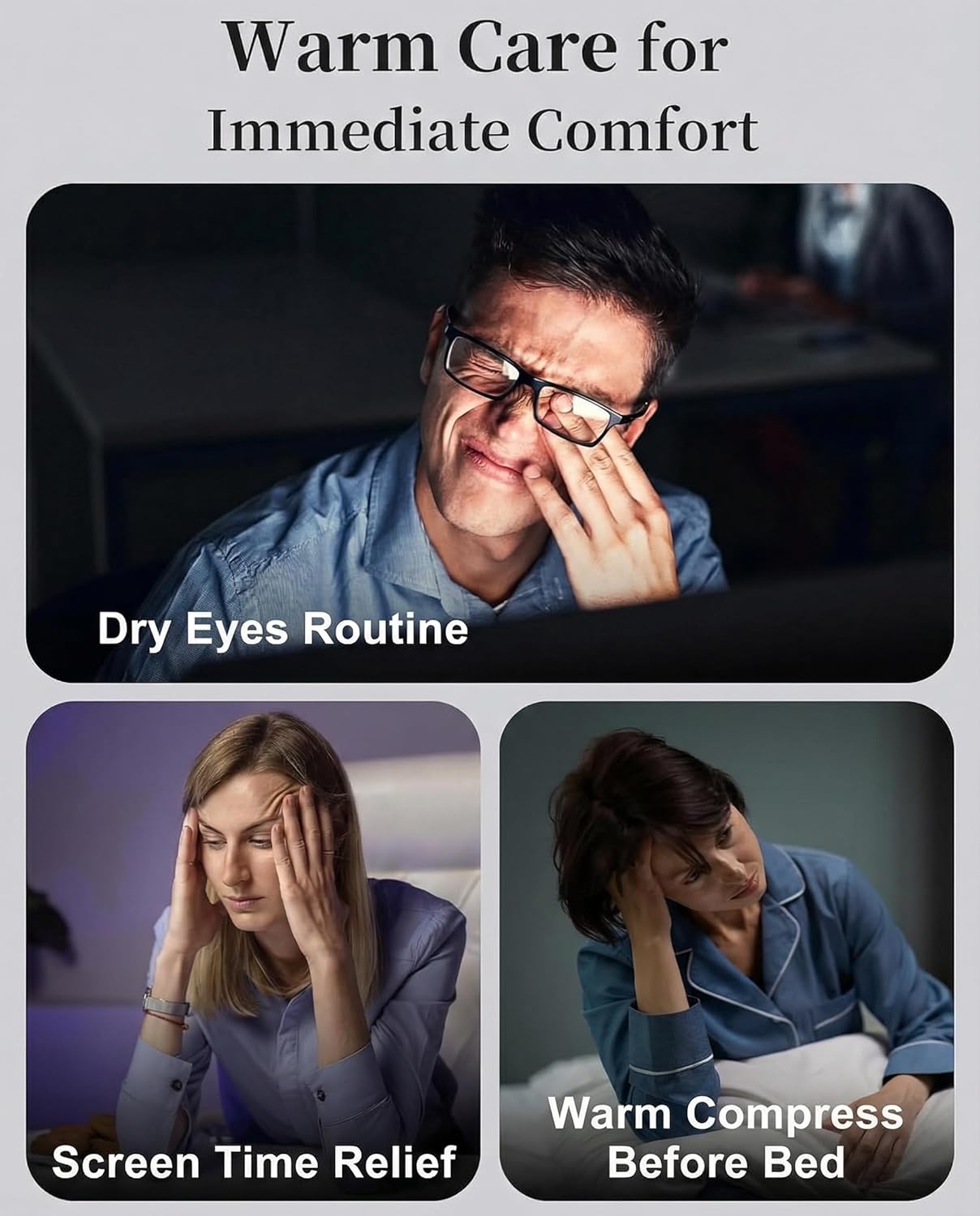 Heated Eye Mask for Dry Eyes - Silk Cordless Warm Eye Compress Moist Heat, FSA Eligible, Eye Heating Pad for Stye Treatment, Tired Eyes, Sleep, Travel, Washable, Rechargeable, Blue - Image 9