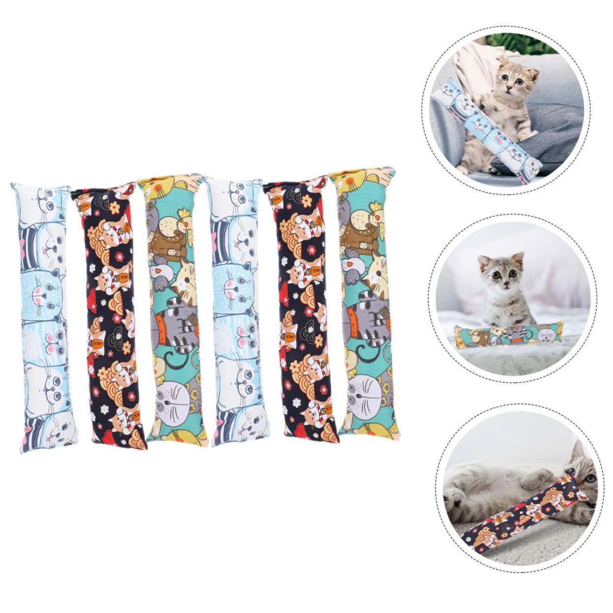 DOITOOL Lot de 2 Coussins pour Chat Dintérieur Jouet à Mâcher Remplissage 6 Pièces