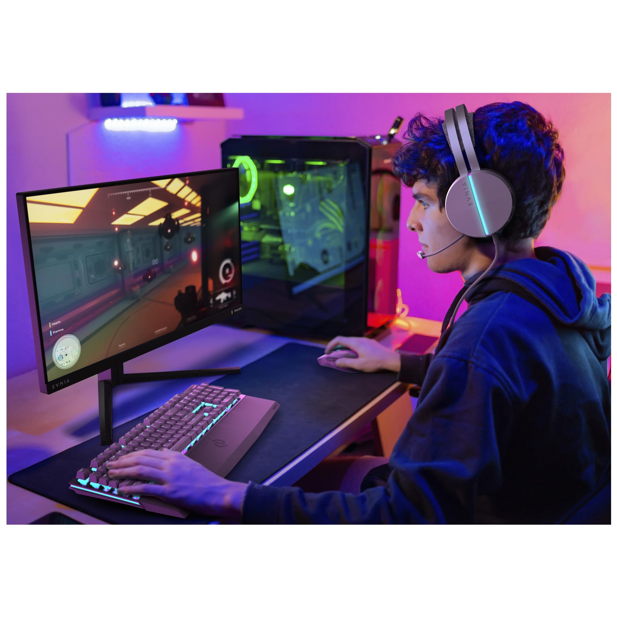 Philips Evnia 24M2N3200A - Monitor da gioco FHD da 24 pollici, 180 Hz, 0,5 ms, FreeSync Prem., G-Sync comp. (1920x1080, HDMI 2.0, DisplayPort 1.4) nero-grigio