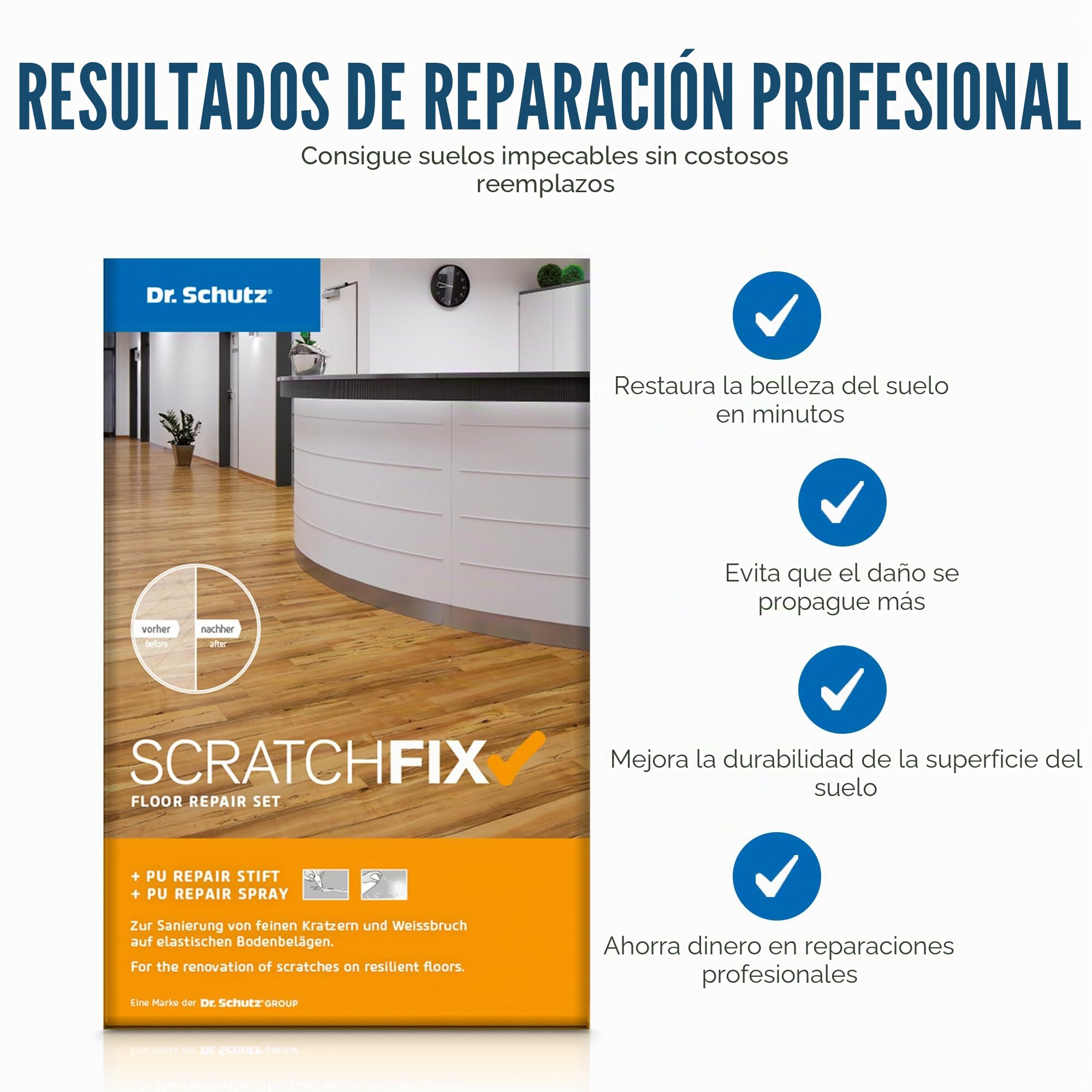 Dr. Schutz Scratch Fix - Juego de vinilos para reparar el suelo