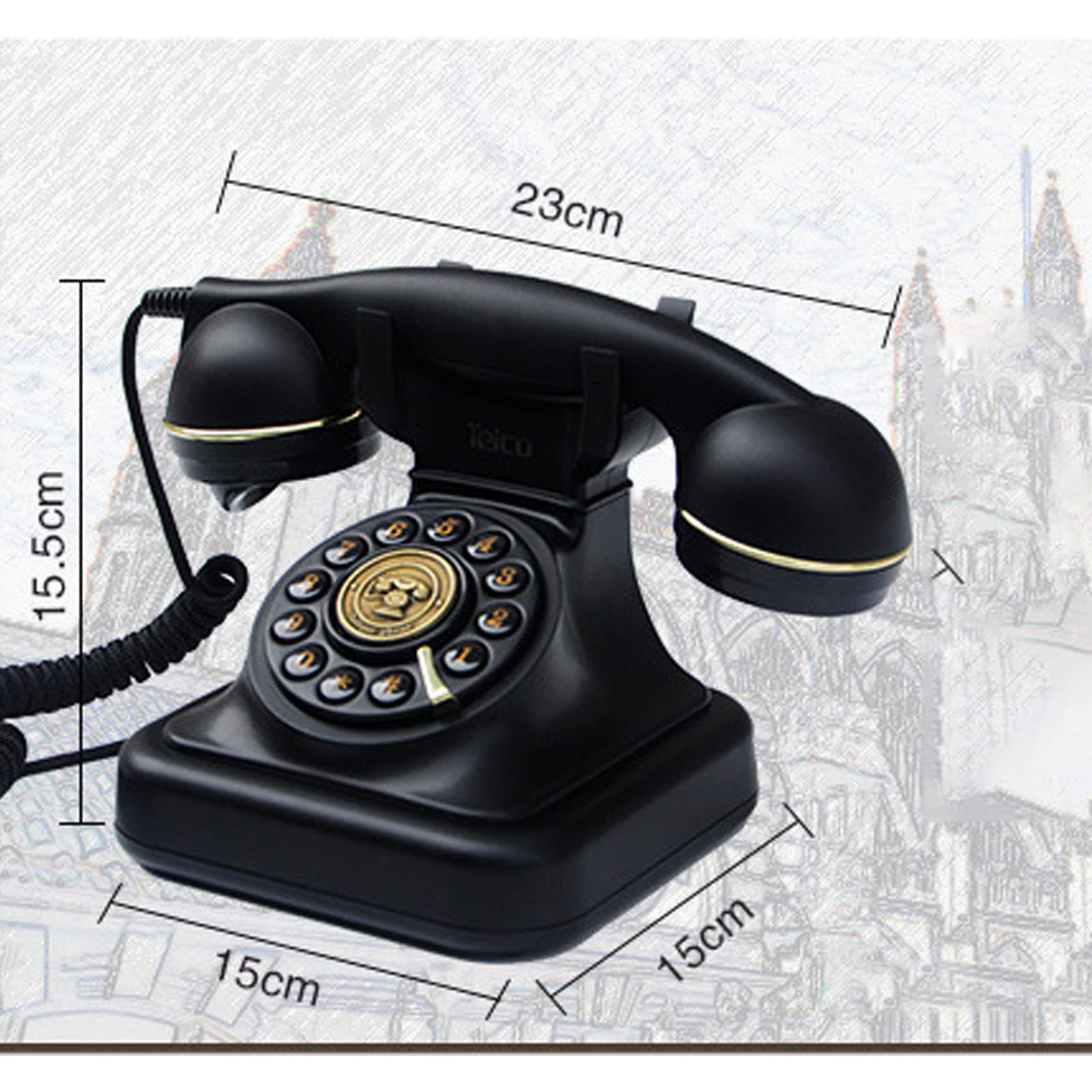 Telefoni Classici con Filo Telefono Fisso Multifunzione retrò Telefono con Filo Replica Suoneria Regolabile per Ufficio di Hotel