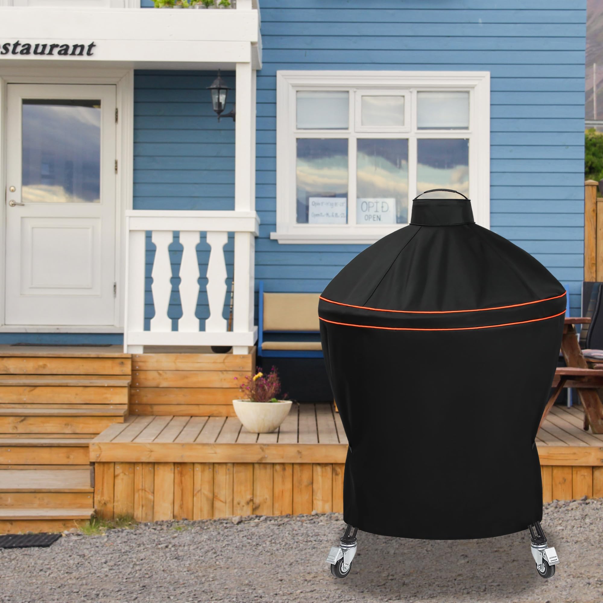 Suphomeware Copertura per griglia Kamado Big Joe 61 cm, impermeabile, resistente, nera