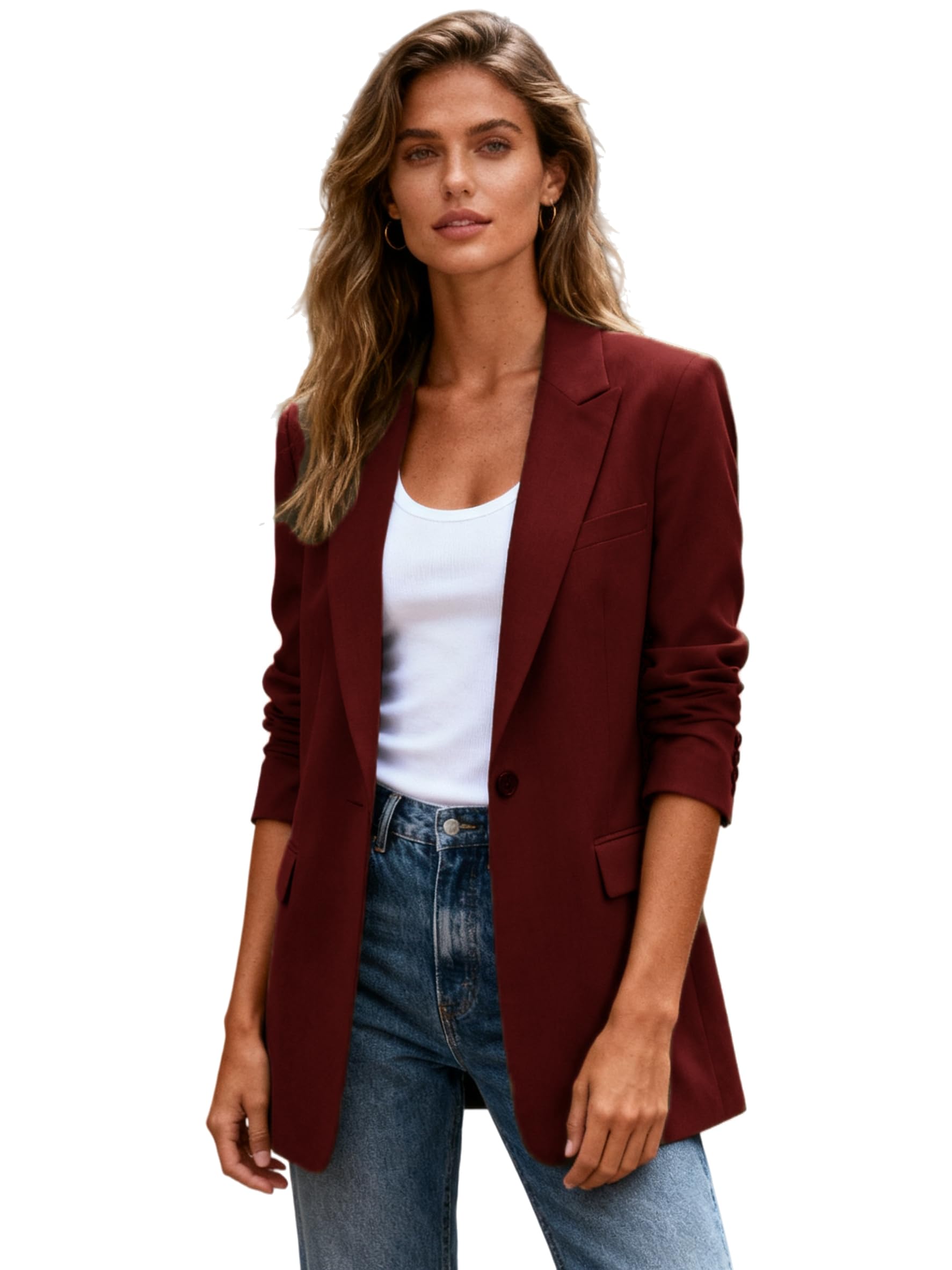 Fall Womens Blazer Jackets Open Front Casual Business Trendy Outerwear Office Work Party