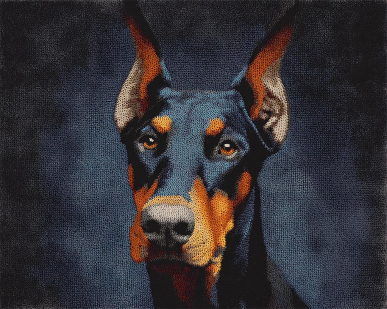 RKFLGEW DIY Bead Embroidery Kits Doberman Pinscher Oil Painting 30x40cm