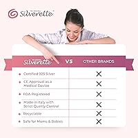 Vista 2 de SILVERETTE® The Original Silver Nursing Cups, Nipple Covers for Breastfeeding Essentials, Model Number: 7300,Pure 925 Silver Nipple Shields for