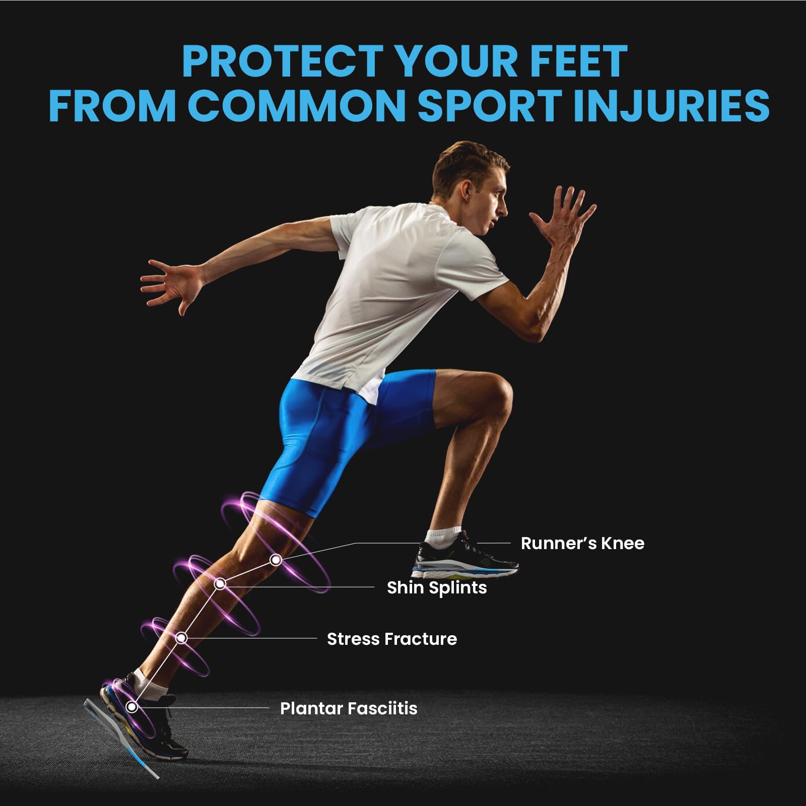 Welnove Plantillas Deportivas Multiuso – Salta más alto, corre más rápido, estabiliza mejor – para correr, baloncesto, fútbol, voleibol – Absorción impactos y retorno energía - M