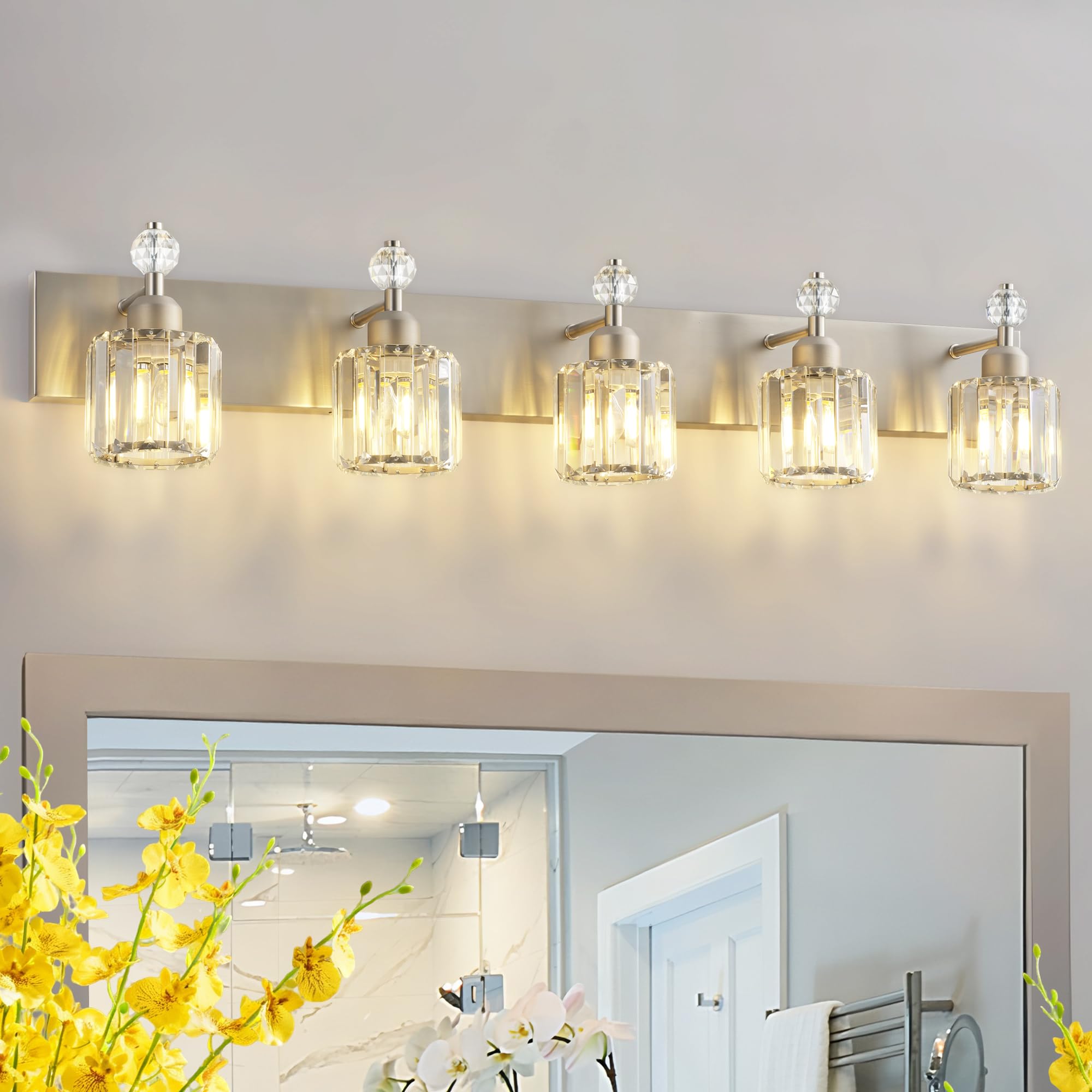 PRESDE Crystal Brushed Nickel 5-Light