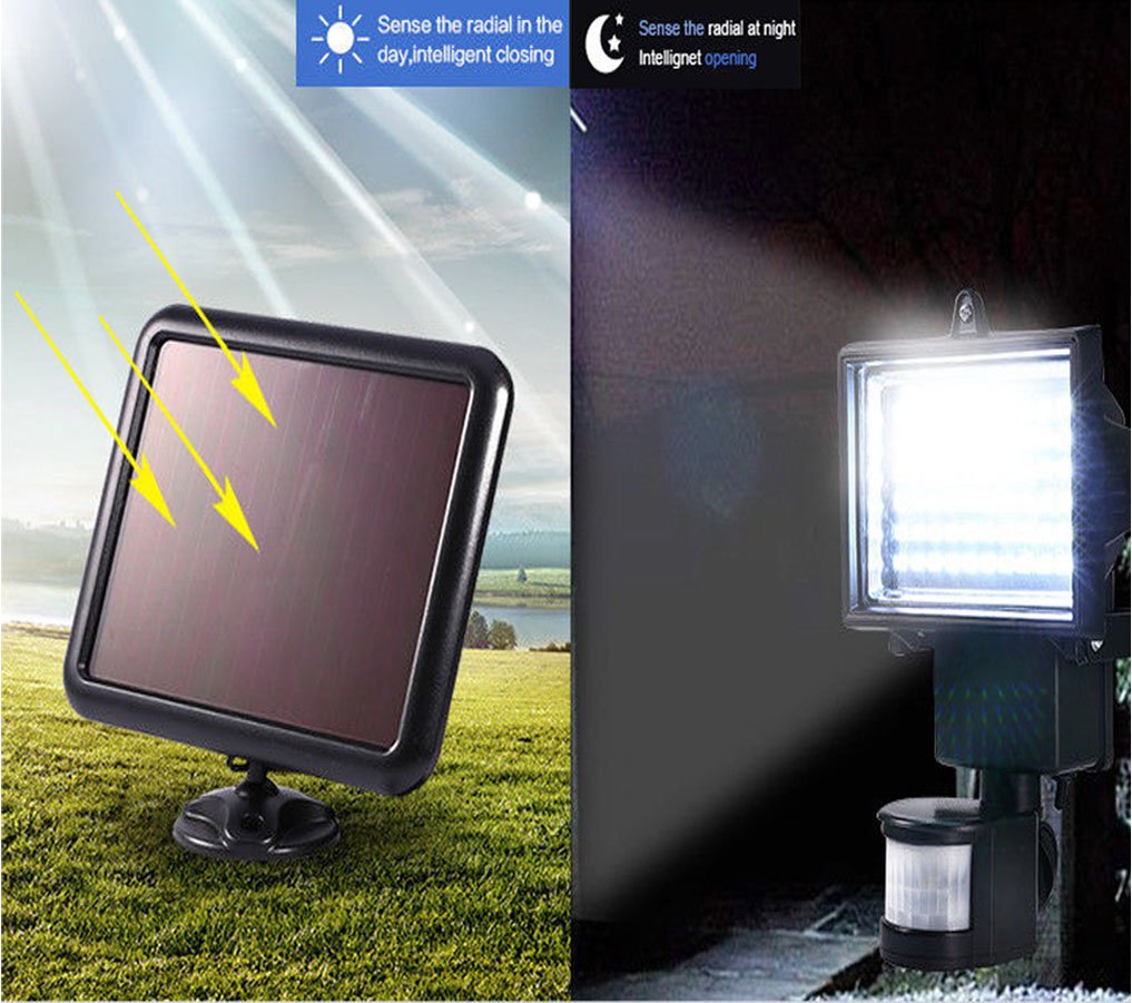 2 pezzi 60 LED lampada solare luce solare esterno faretto solare con sensore di movimento