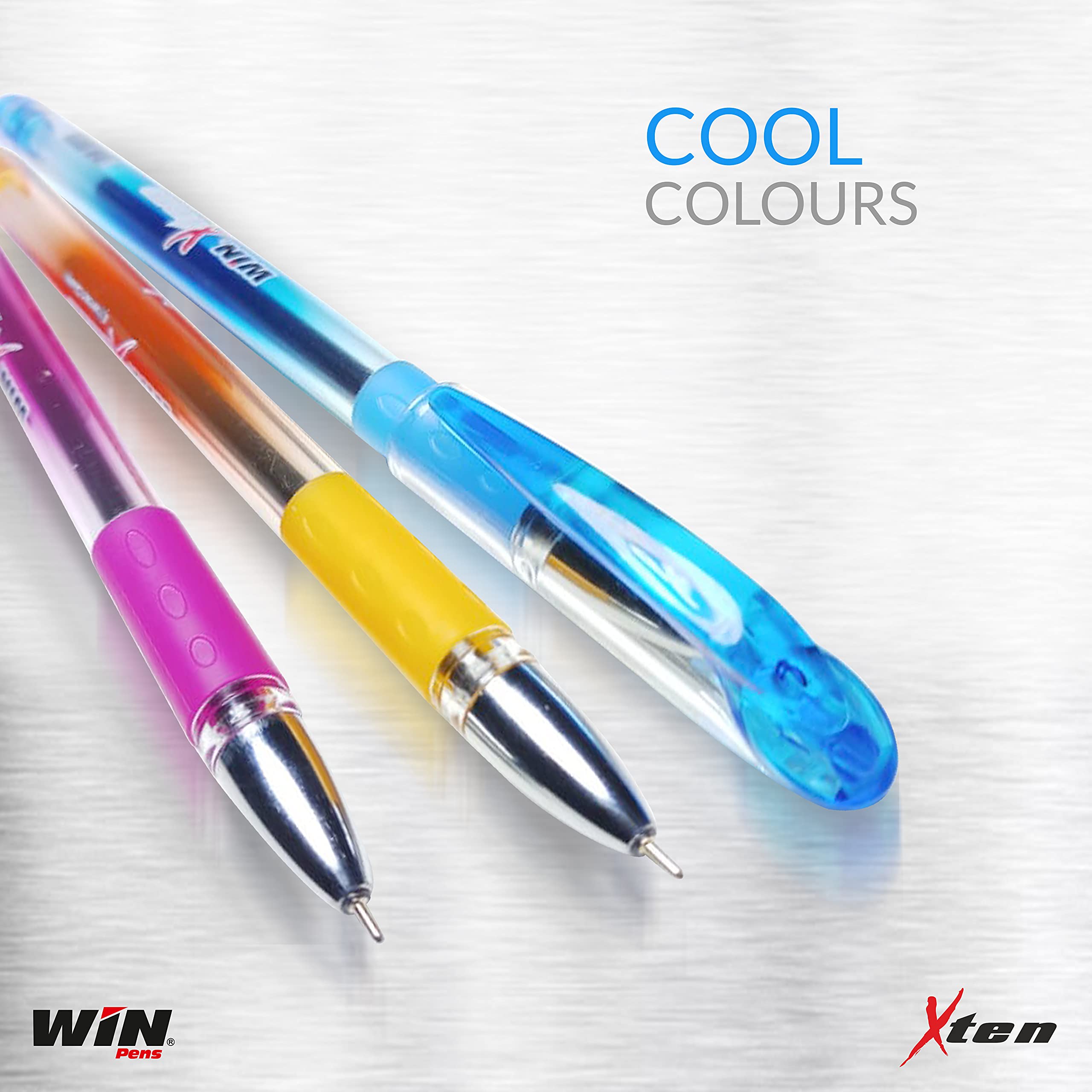 WIN X-Ten Kugelschreiber, Packung mit 30 Stiften (20 blaue Tinte und 10 schwarze Tinte), Elasto-Griff für komfortables Schreiben, 0,6 mm Spitze, glatter Tintenfluss, langlebige Stifte, ideal für