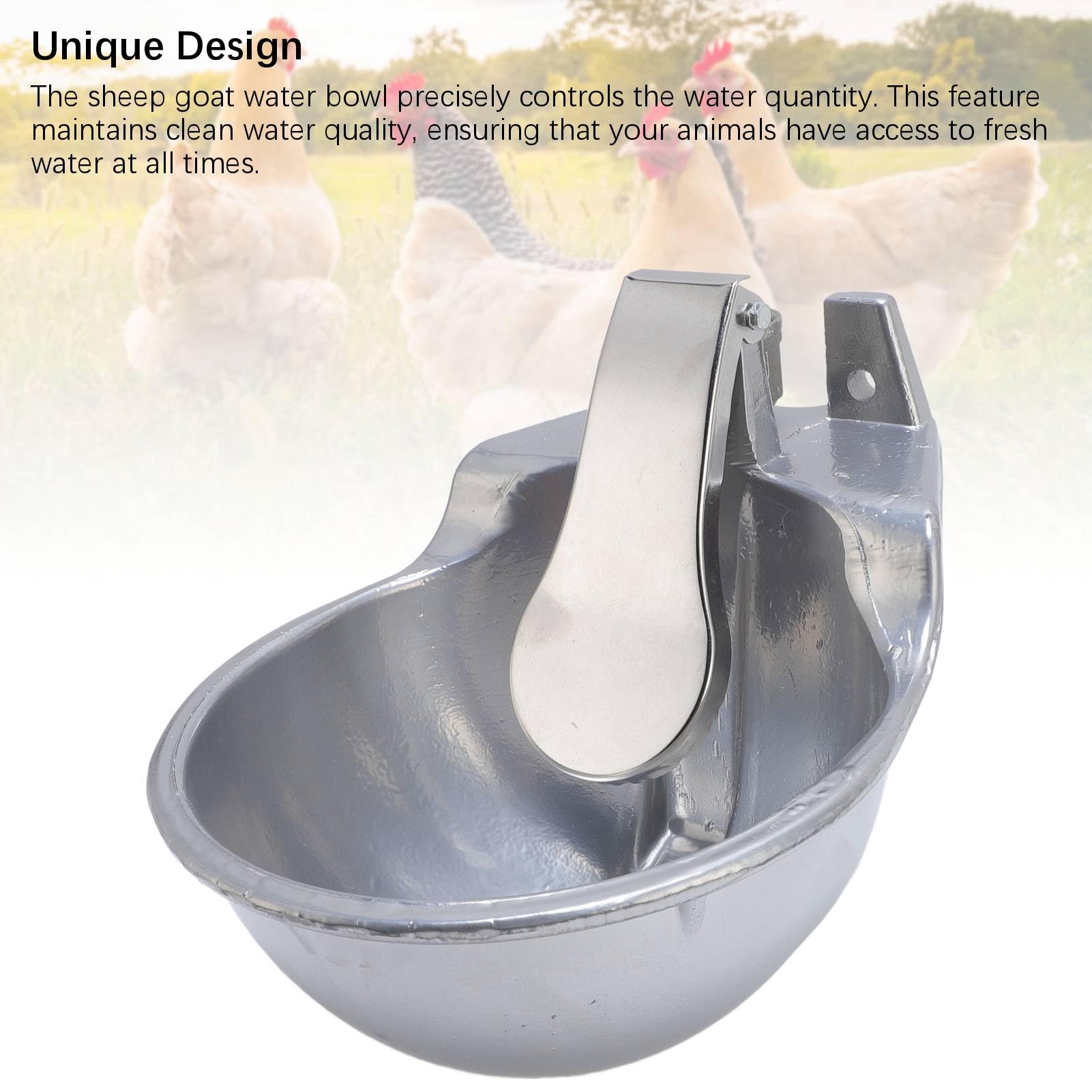 Cryfokt Bebedero Automático para Ganado, Dispensador de Agua de Acero Inoxidable Duradero para Ganado, Caballos, Cerdos, 1 Unidad