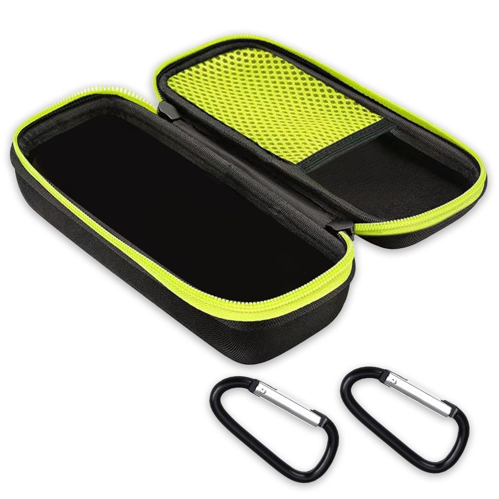 Bolsa De Almacenamiento Para Maquinilla De Afeitar De 1 Pieza Y 2 Ganchos De Mosquetón, Accesorios De Viaje, Bolsa De Almacenamiento Portátil, Accesorios Para Maquinilla De Afeitar