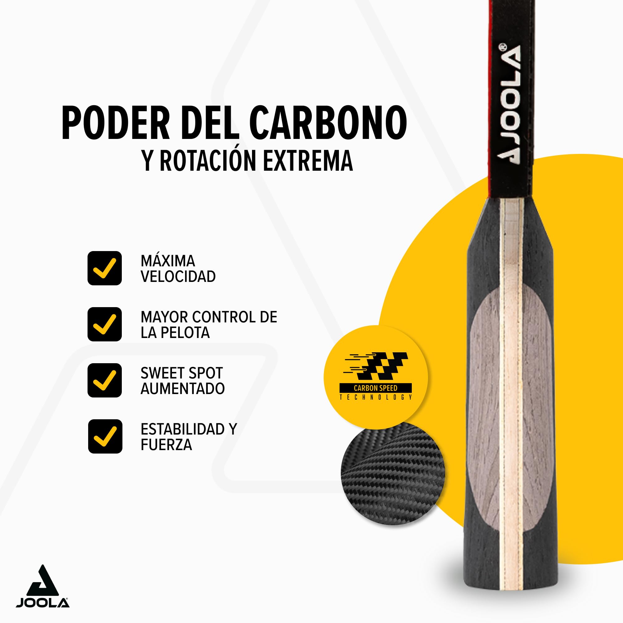 JOOLA Racchette da Tennis da Tavolo Professionali INFINITY, MEGA e ROSSI CARBON Approvate dall'ITTF per Giocatori Esperti e Competizioni - 3