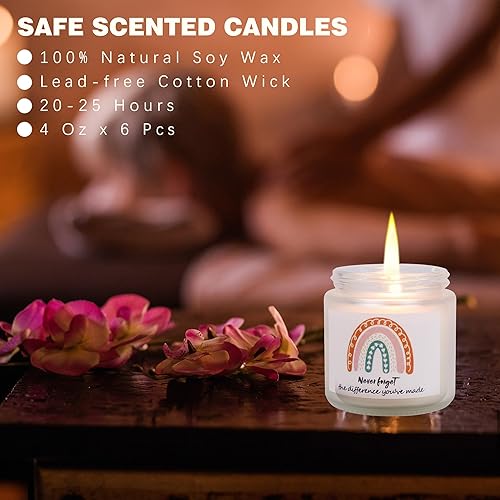Miniatura 2 de 9 velas aromáticas de agradecimiento de agradecimiento de 3.5 onzas, impresionantes velas inspiradoras, regalos de Navidad para empleados,