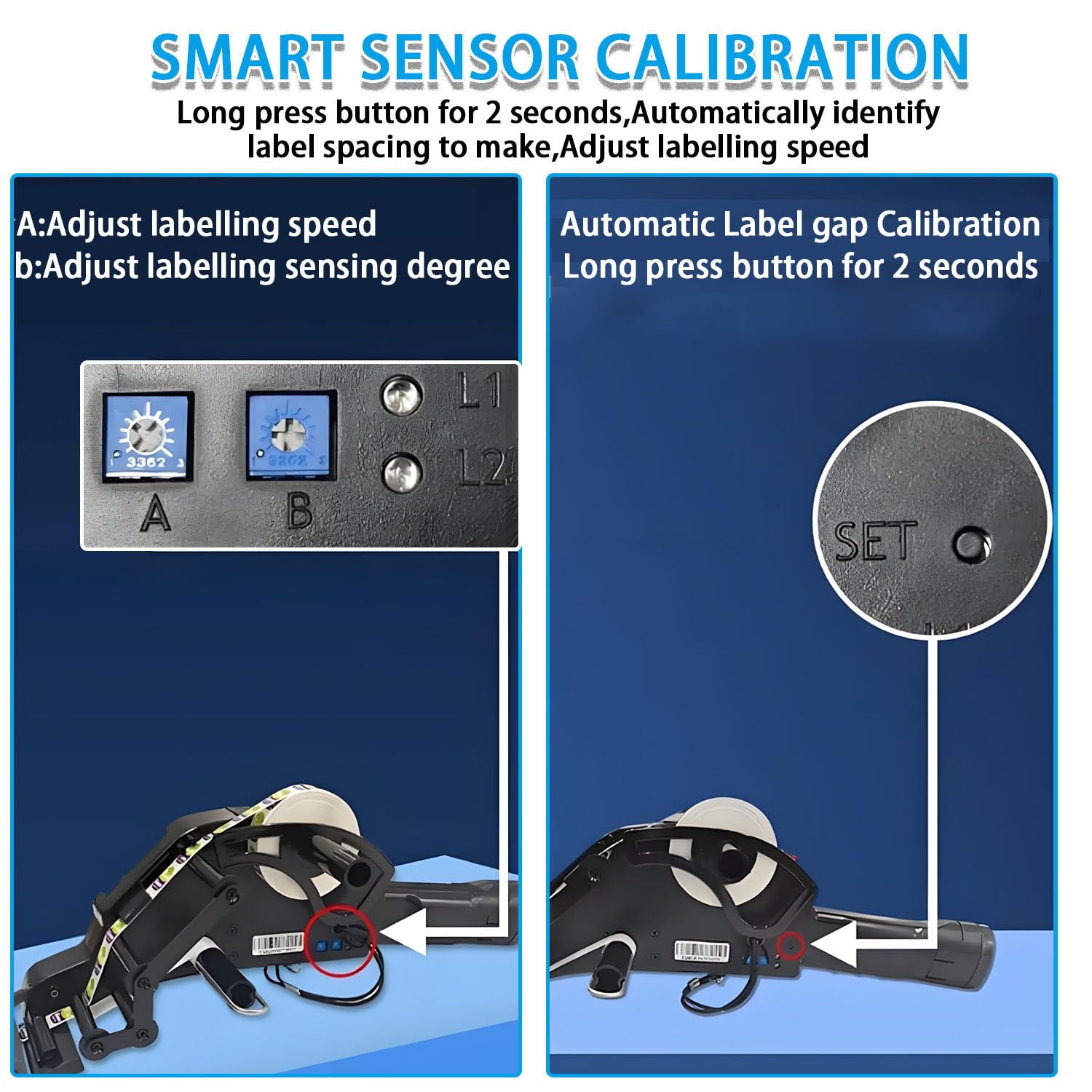 Distributore Automatico di Etichette con sensore, Larghezza Etichetta 15-40 mm, Lunghezza di erogazione 15-60 mm, calibrazione con Un Solo Tasto, per spedizioni e Magazzino 80mm