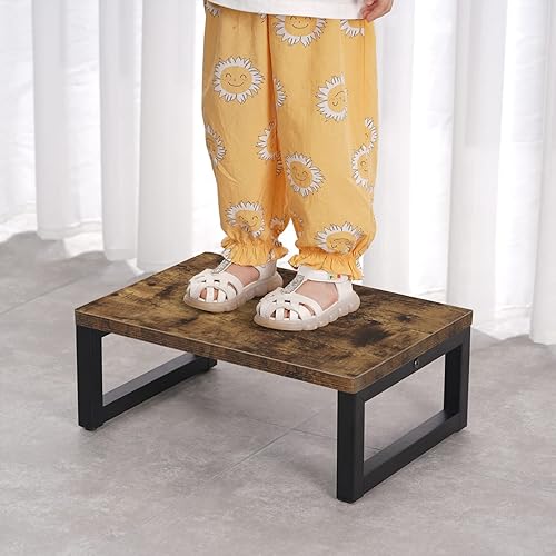 Miniatura 25 de Snughome Taburetes de madera para adultos y niños, taburete de madera maciza portátil para adultos con capacidad para hasta 350 libras, taburete de