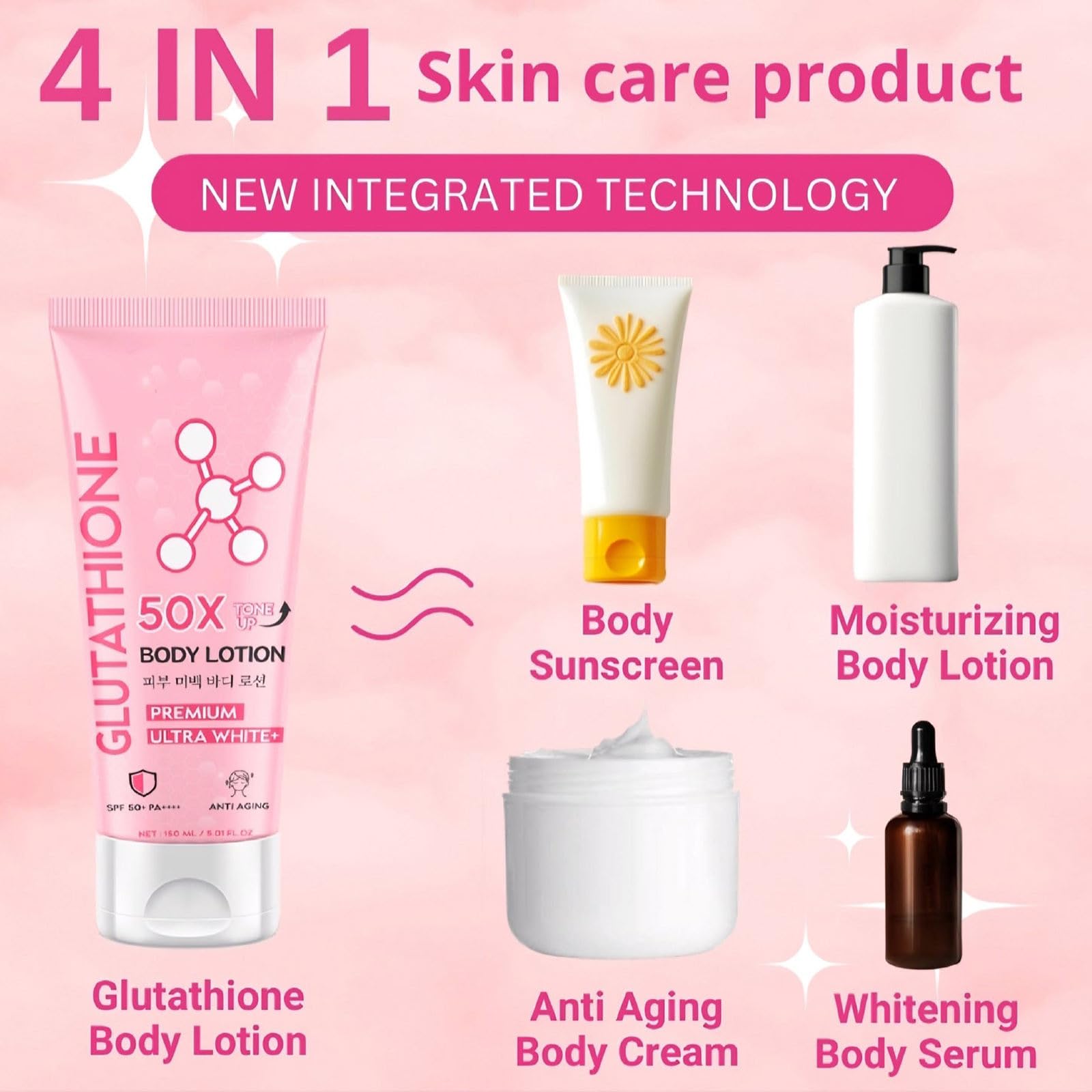 Glutathione 50X Tone Up Body Lotion - Premium ULTRA WHITE+ with Anti-Aging  & SPF 50+ PA++++ - 150ml Moisturizer for Brighter, Youthful Skin :  Amazon.ca: Beauty & Personal Care