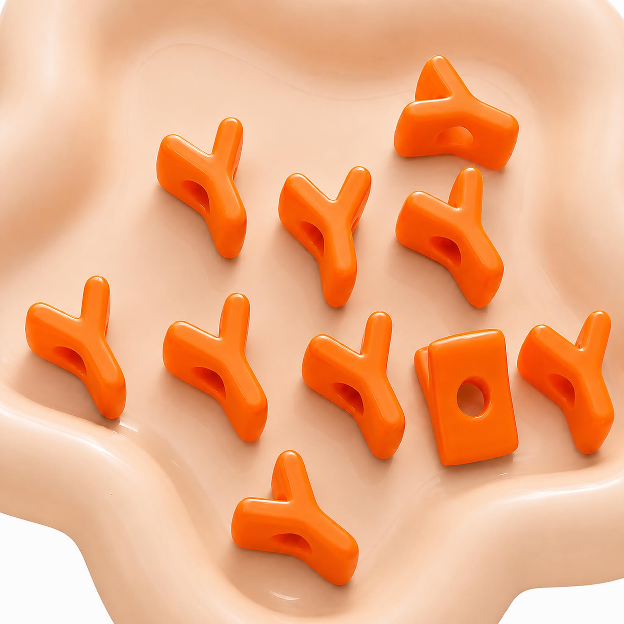 Letter Beads, 10pcs Alphabet Beads, Large Acrylic Letter Beads with 6mm Holes for Bracelet Making, Jewellery, Keyrings and Craft Projects (Orange, Letter Y)