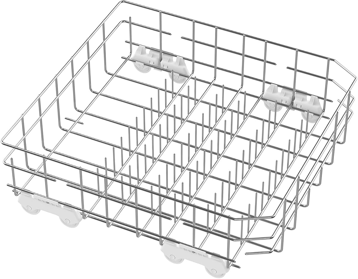W10728159 Dishwasher Lower Rack Stainless Steel for Maytag Dishwasher Rack | W10525646 W10082825 KDTE104ESS1 Kitchen Aid Dishwasher Rack Replacement Parts,Whirlpool W10728159 Dish Rack With Wheels