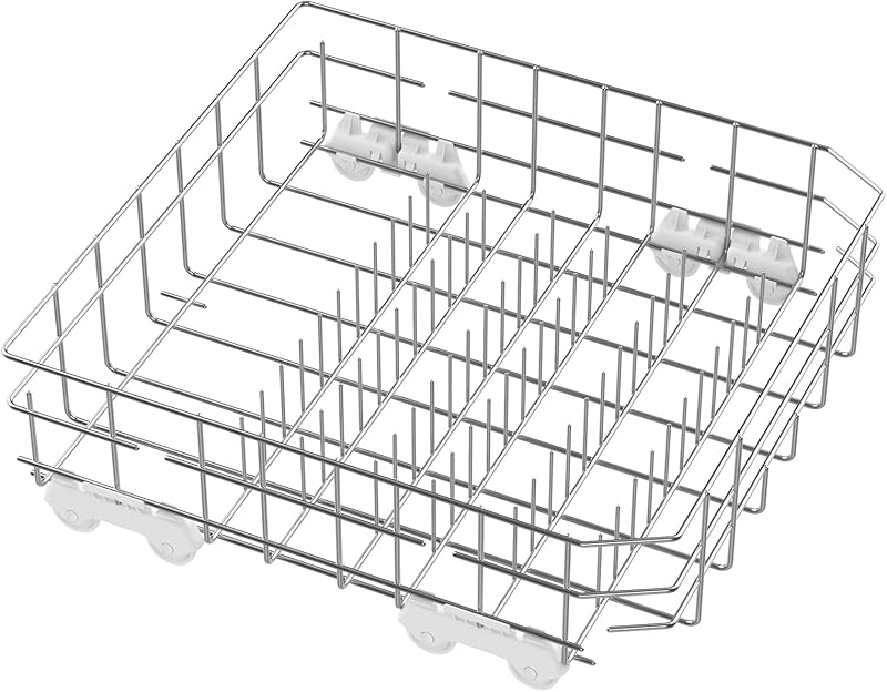 W10728159 Dishwasher Lower Rack Stainless Steel for Maytag Dishwasher Rack | W10525646 W10082825 KDTE104ESS1 Kitchen Aid Dishwasher Rack Replacement Parts,Whirlpool W10728159 Dish Rack With Wheels