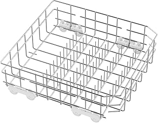 UPGRADED W10728159 Dishwasher Lower Rack Stainless Steel Compatible with Maytag Dishwasher Rack Parts W10525646 W10082825 For Kitchenaid Whirlpool Dishwasher Bottom Dishrack Replacement with Wheels