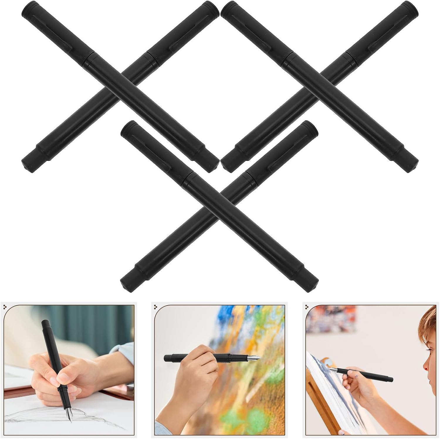 MUCKLILY 12pcs Paper Engraving Tool Set with Paint Pens and Stylus for Scratchboard Drawing, Black Color, Classroom and Holiday Crafts for Adults