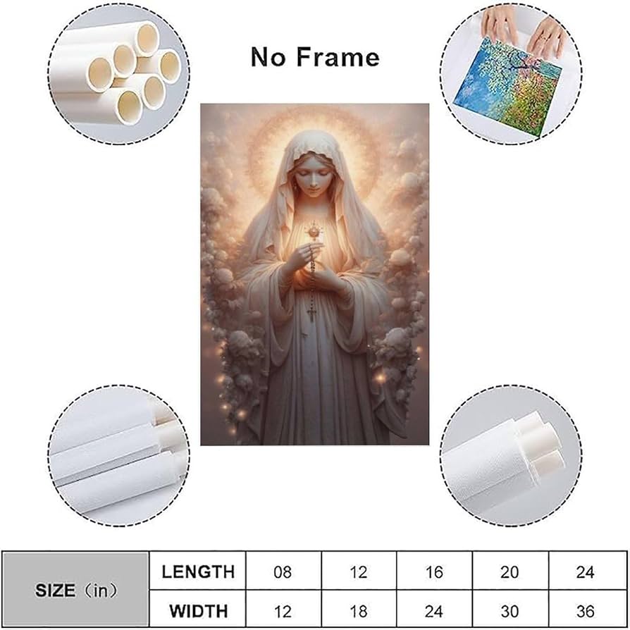 マリア様 ポスター 額 Amazon.co.jp : ZJJARTYB メアリー祈り キャンバス ウォール