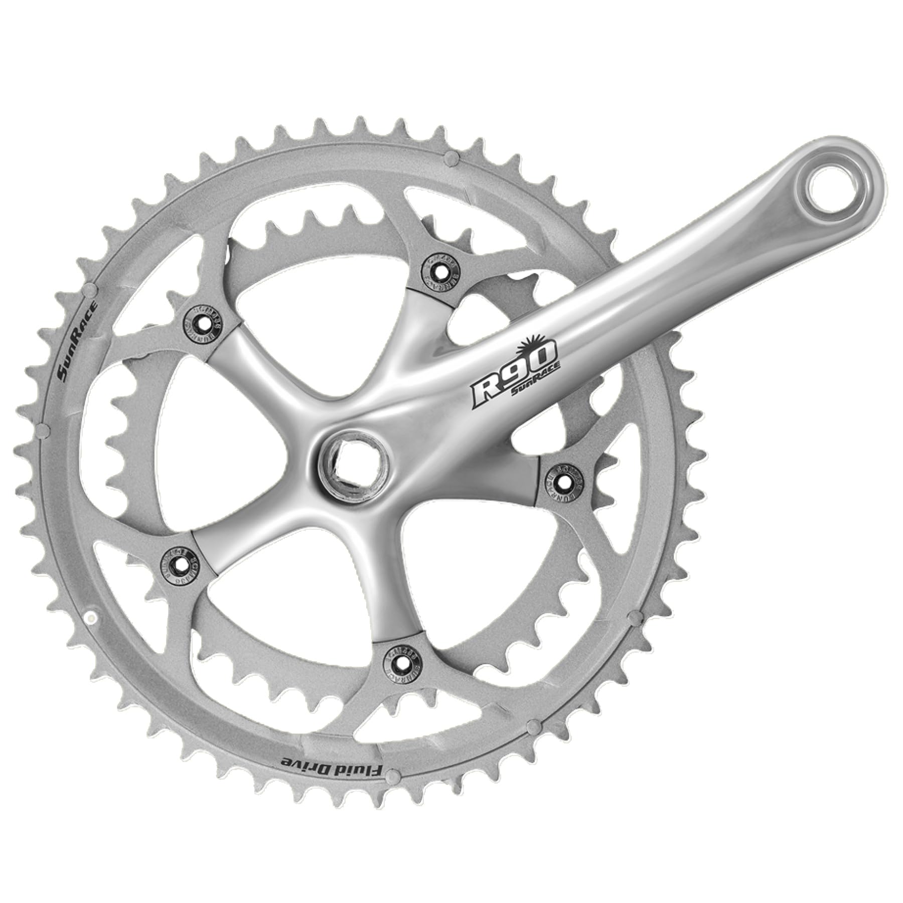 SunRace Guarnitura bici 34/50D Alluminio Nero