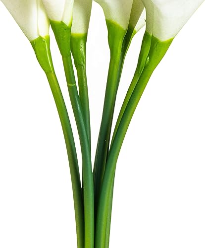 Miniatura 6 de Vickerman Paquete de lirio de cala artificial blanco de 14 pulgadas, flores formales de lirio de cala, lirios de cala, artificiales, perfecto para