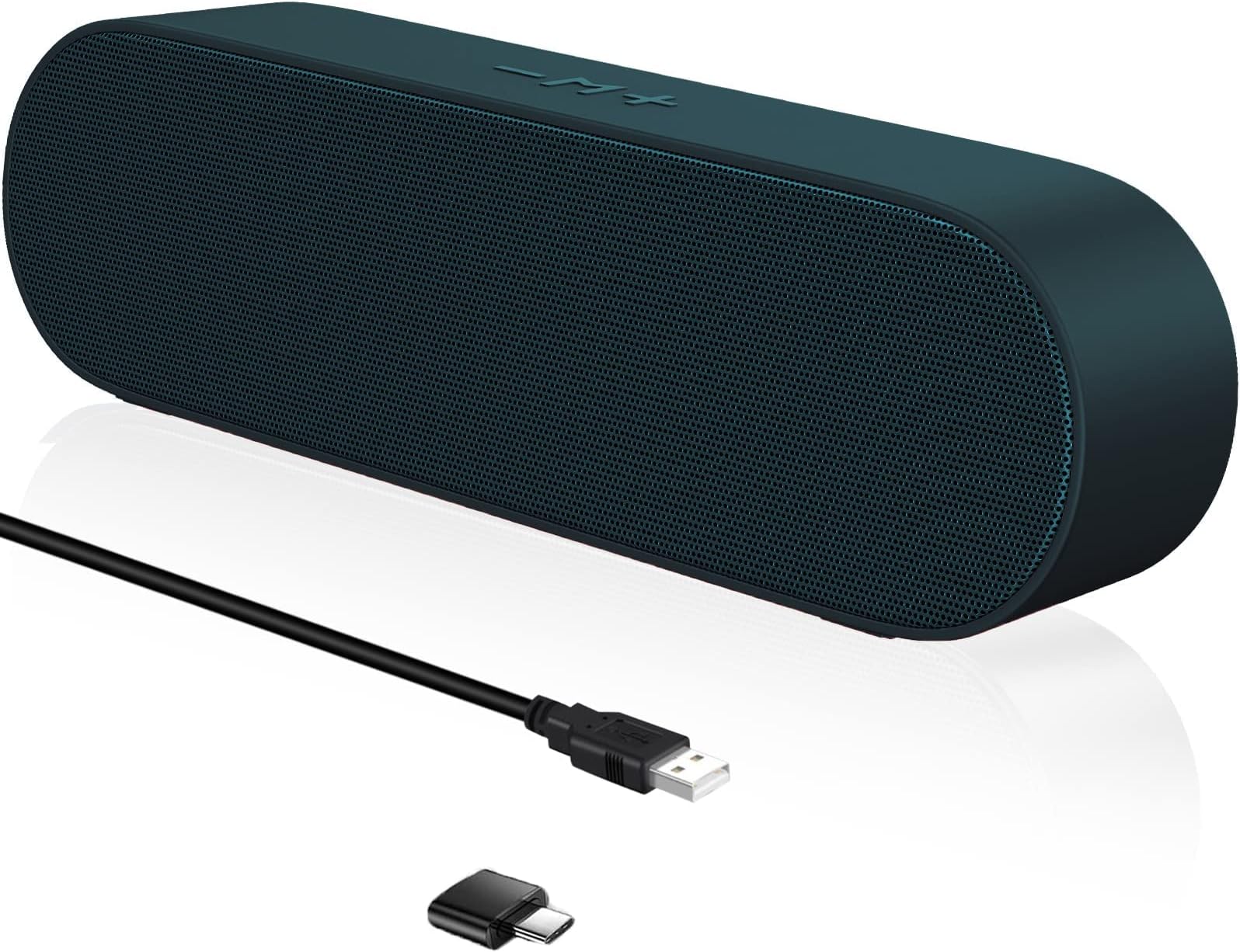 ZETIYPC Speakers, USB Computer Speaker, Laptop Speakers with Volume Control, Mute Button, Mini Soundbar with USB Powered for Desktop, Notebook, PC, Laptop - Plug and Play （Green）