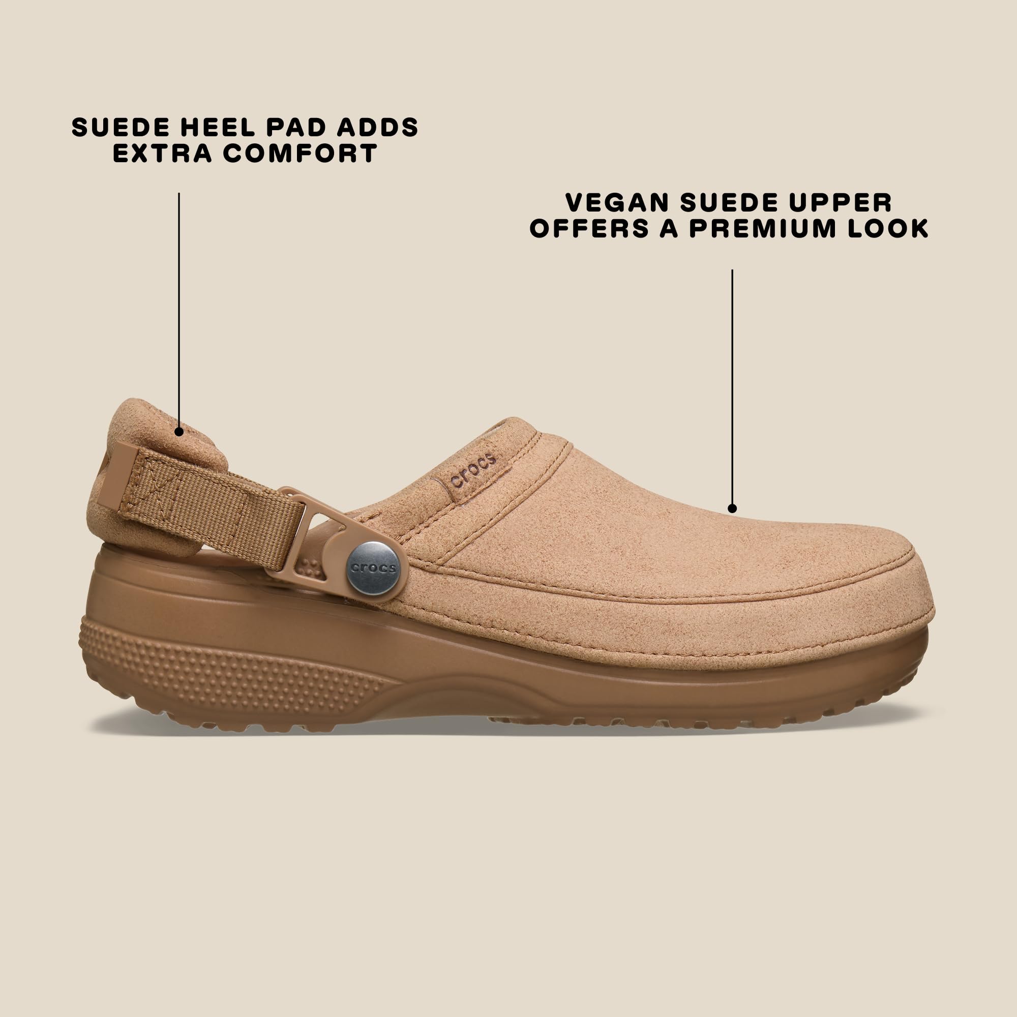 Crocs Zuecos de lona clásicos para mujer