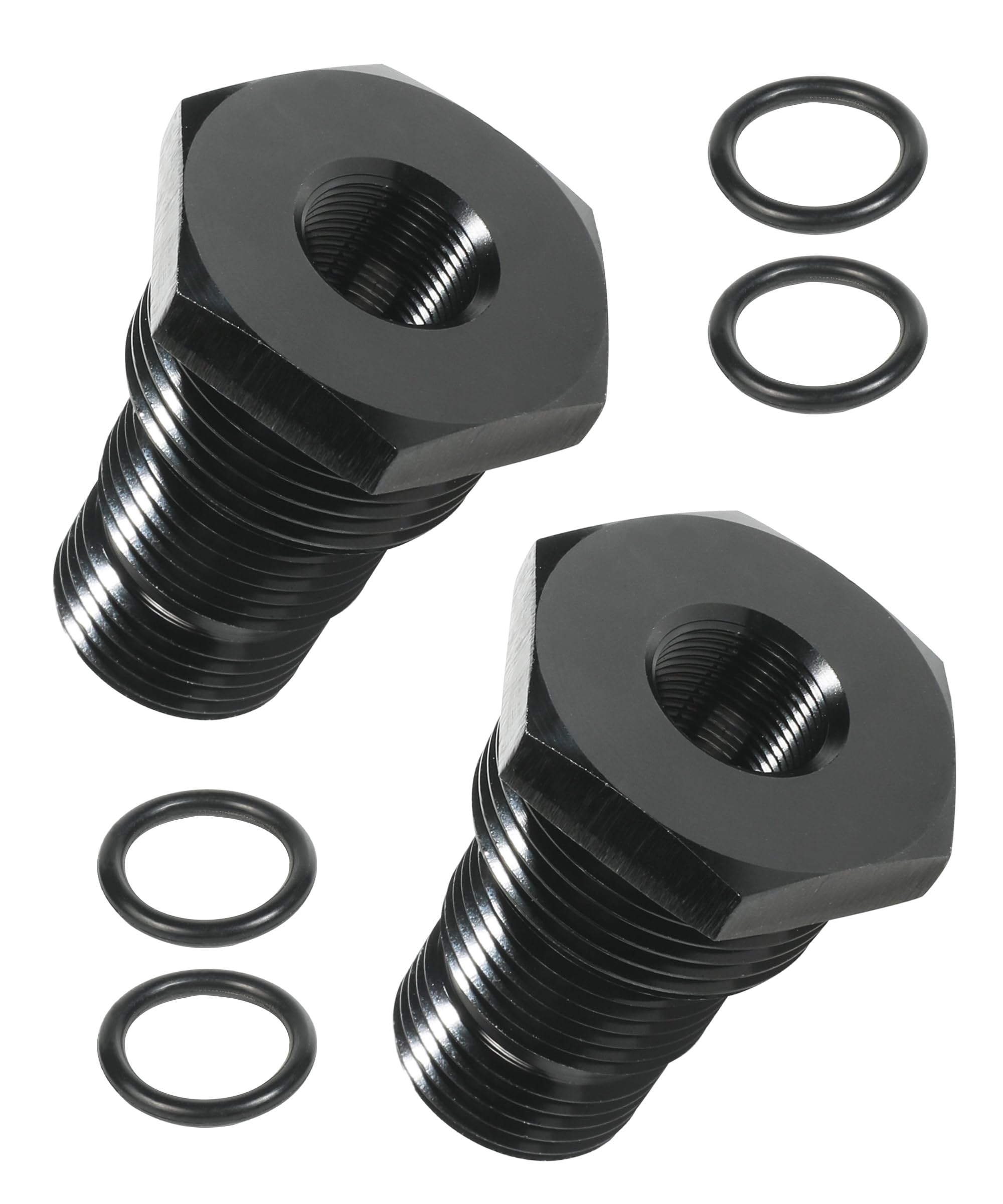 2PCS Oil Filter Adapter,Car Accessories Aluminum Flare Reducing Hose Union Adapter,1/2-28 Female to 3/4-16 13/16-16 3/4 NPT Male Hose Adapter,Fits Car Oil Cooler Fuel Tank Fuel Pump