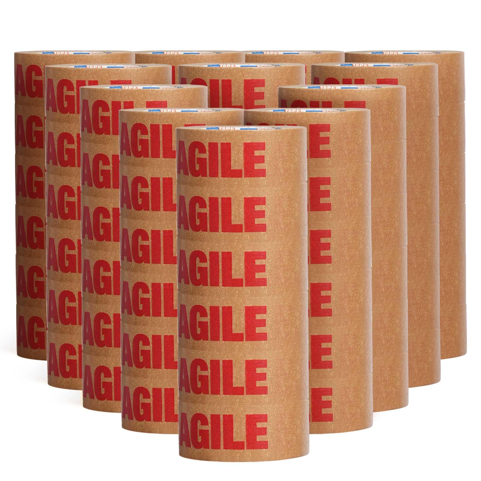 ADHES 72 Roll Abbaubares Kraftpapier-Verpackungsband, 50mm x 50m Industrielles Verpackungsband, Geeignet für Umzugsverpackungen