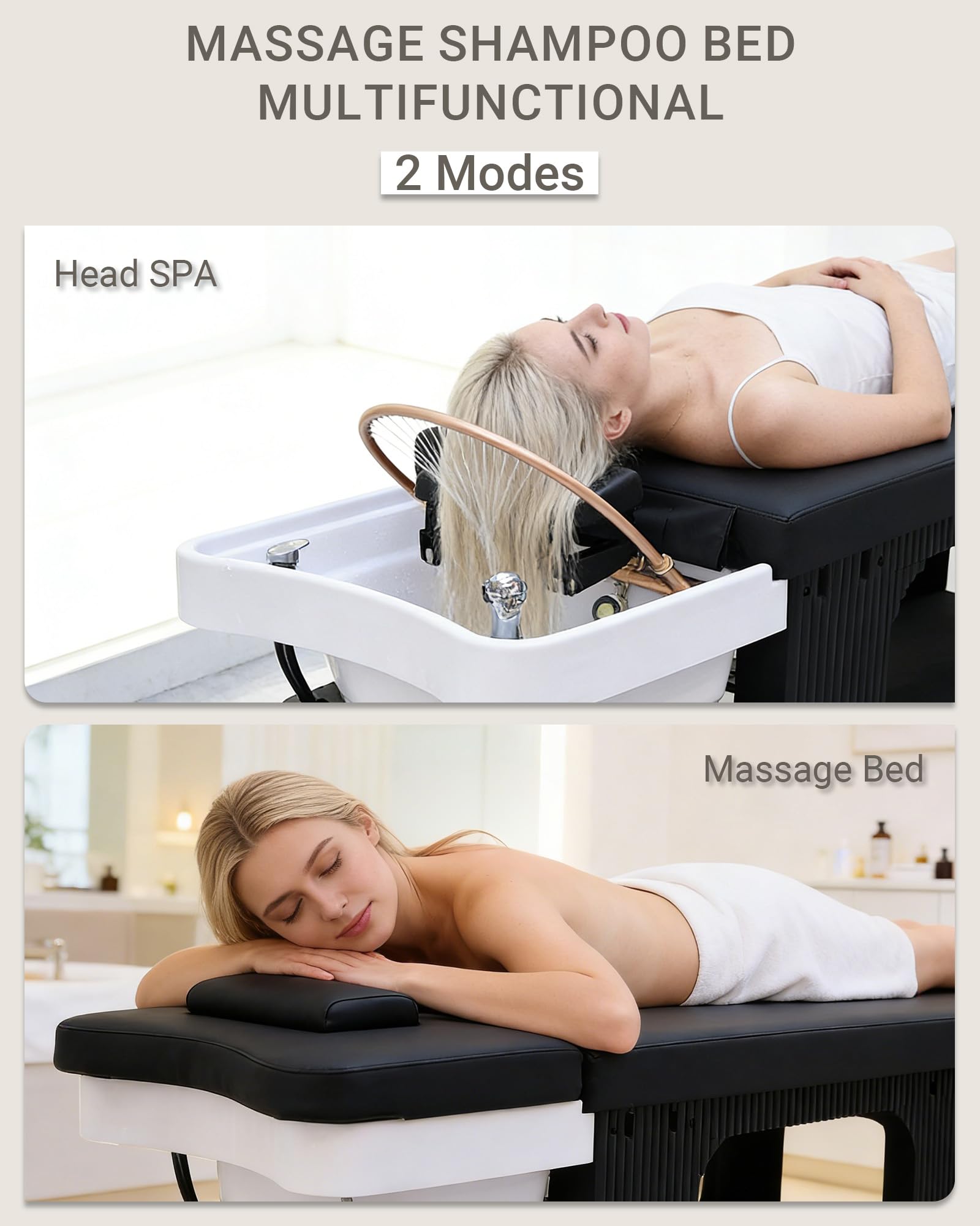 Kopf-Spa-Liege mit Wasserzirkulation und Begasung für Schönheitssalons und Friseursalons