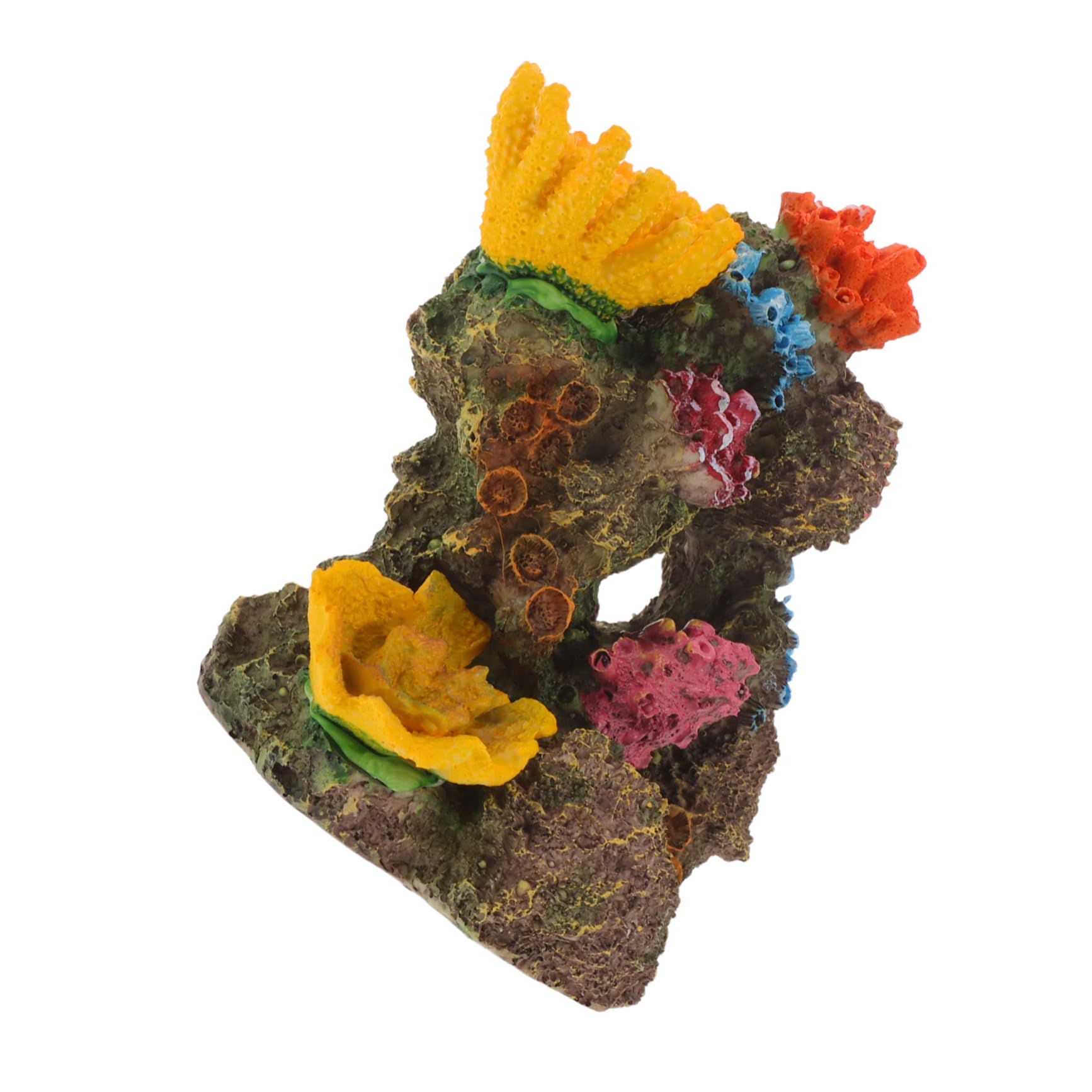 SEWACC Aquarium Deko Resin Korallenriff Höhle Fisch Aquarium Landschaftsornament mit Detailreicher Farbiger Korallenstruktur Versteckhaus für Kampffische zum Ausruhen Züchten