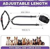 Vista 4 de Asiento de perro para dos perros, cinturón de seguridad para perro para carrito de golf, sin enredos, retráctil y ajustable, se adapta a todos