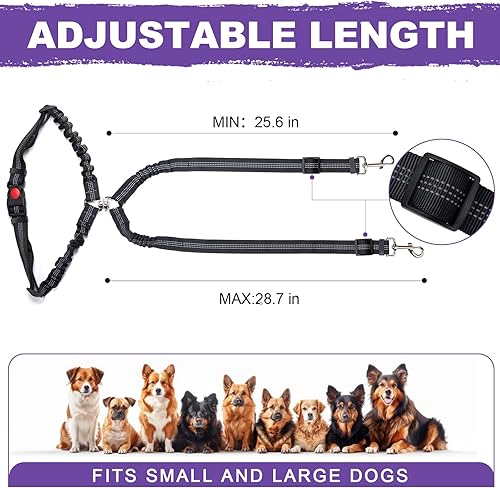 Miniatura 4 de Asiento de perro para dos perros, cinturón de seguridad para perro para carrito de golf, sin enredos, retráctil y ajustable, se adapta a todos los