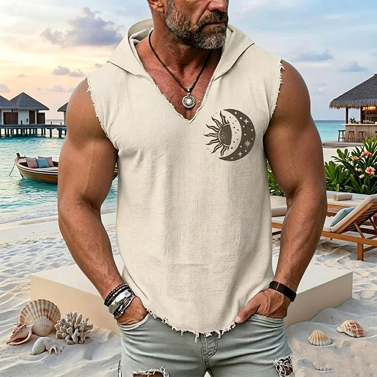 Shunking Hooded Tank Top Men Graphic Sleeveless Shirts | Gym Training,Muscle Building,Running, Morning Jogs,Basketball Practice,Athletic Conditioning,Summer Workouts,Active Lifestyle