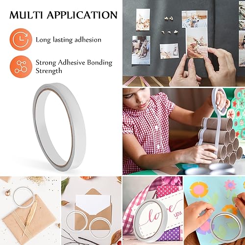 Miniatura 9 de EXCEART Kits de suministros de álbumes de recortes 6 rollos de cinta de doble cara 24.6 ftrollo Cinta de artesanía amplia aplicación