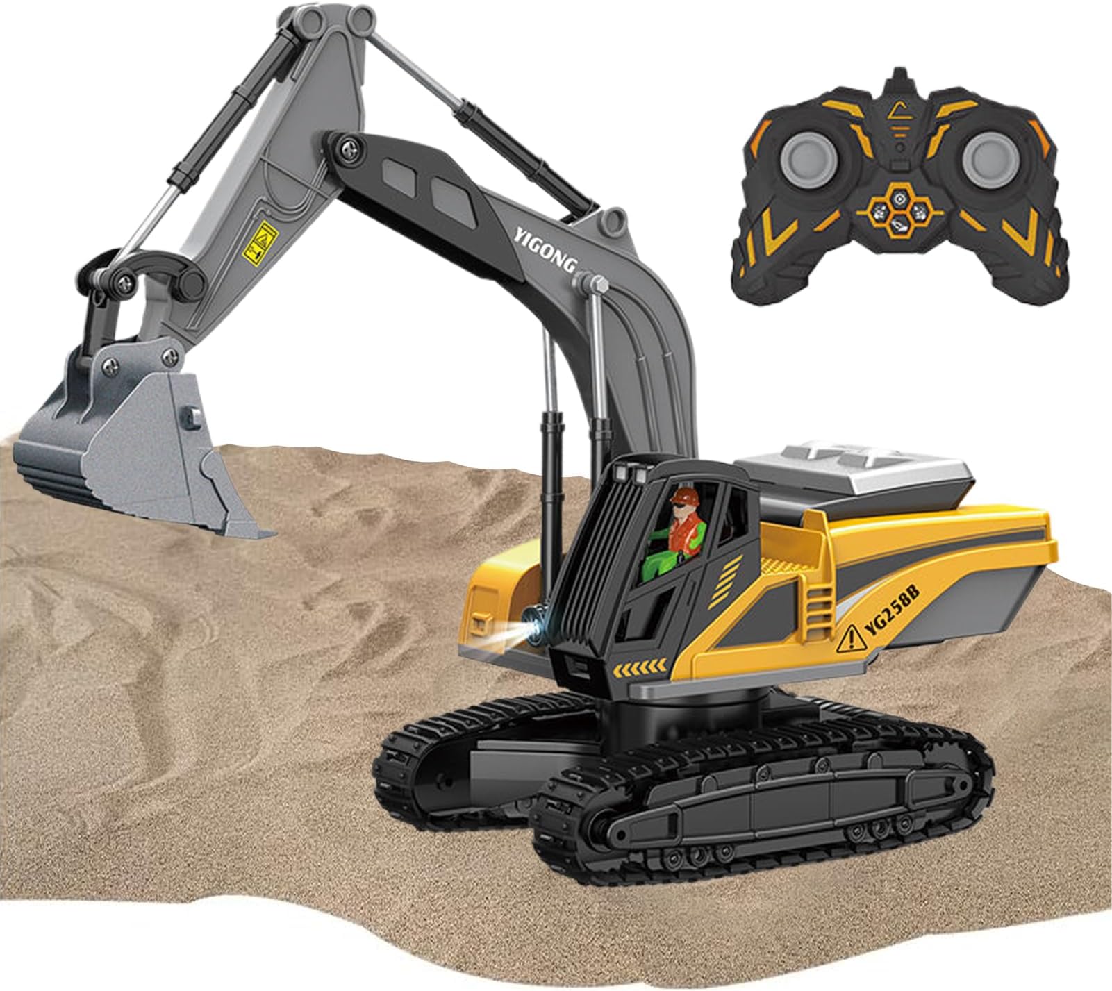 Remote Control Dump Truck - RC Construction Vehicle | Light Sound Engineering Toy - ABS Alloy Metal Chassis 6 Channel Dump Truck With Realistic Effects For Kids Transport Play At Home