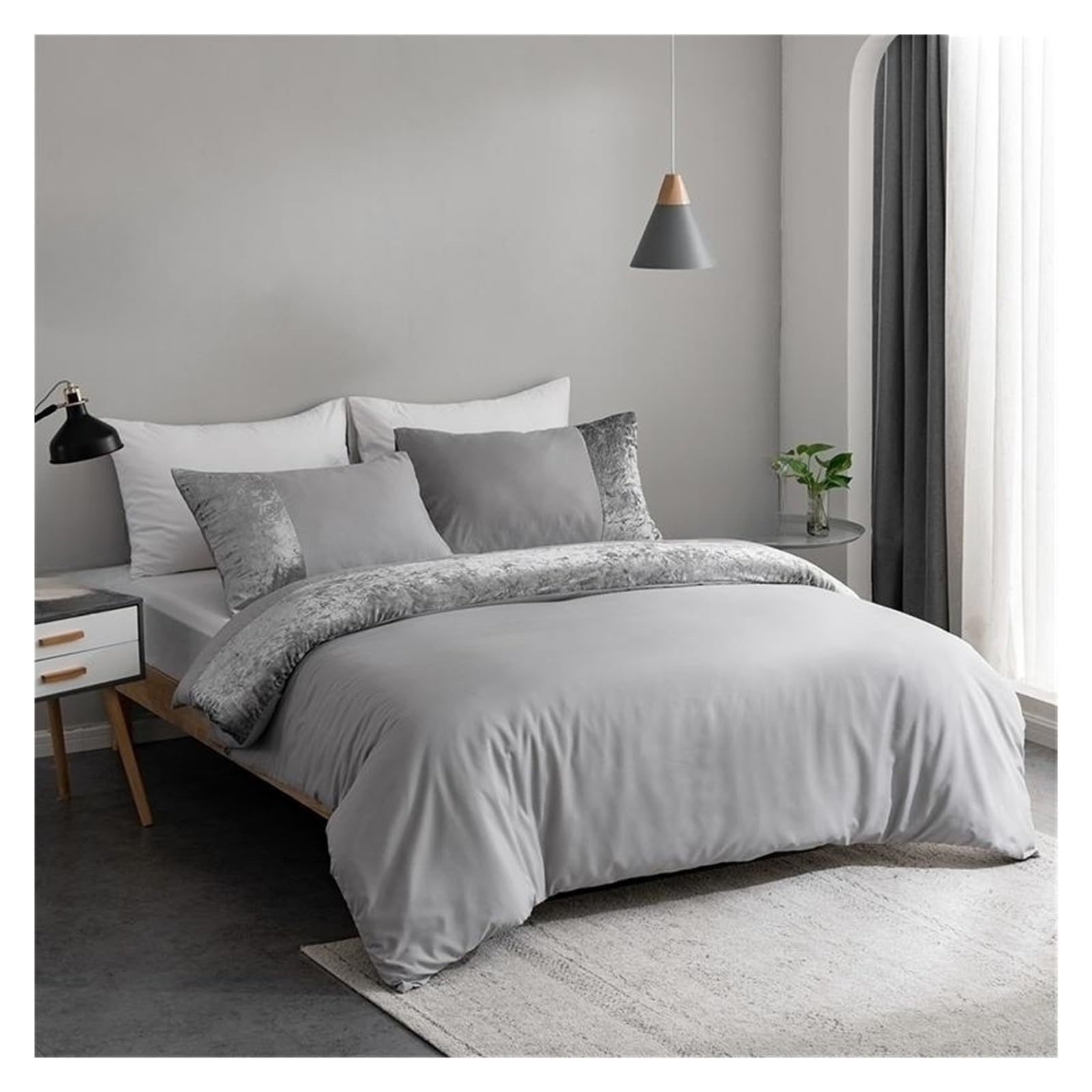 Parure de lit Super King Size de qualité supérieure en couleur unie élégante