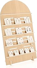 5 Tier Wooden Earring Display for Vendor Arch Jewelry Display Stand Rack with Adjustable Height for Retail Selling