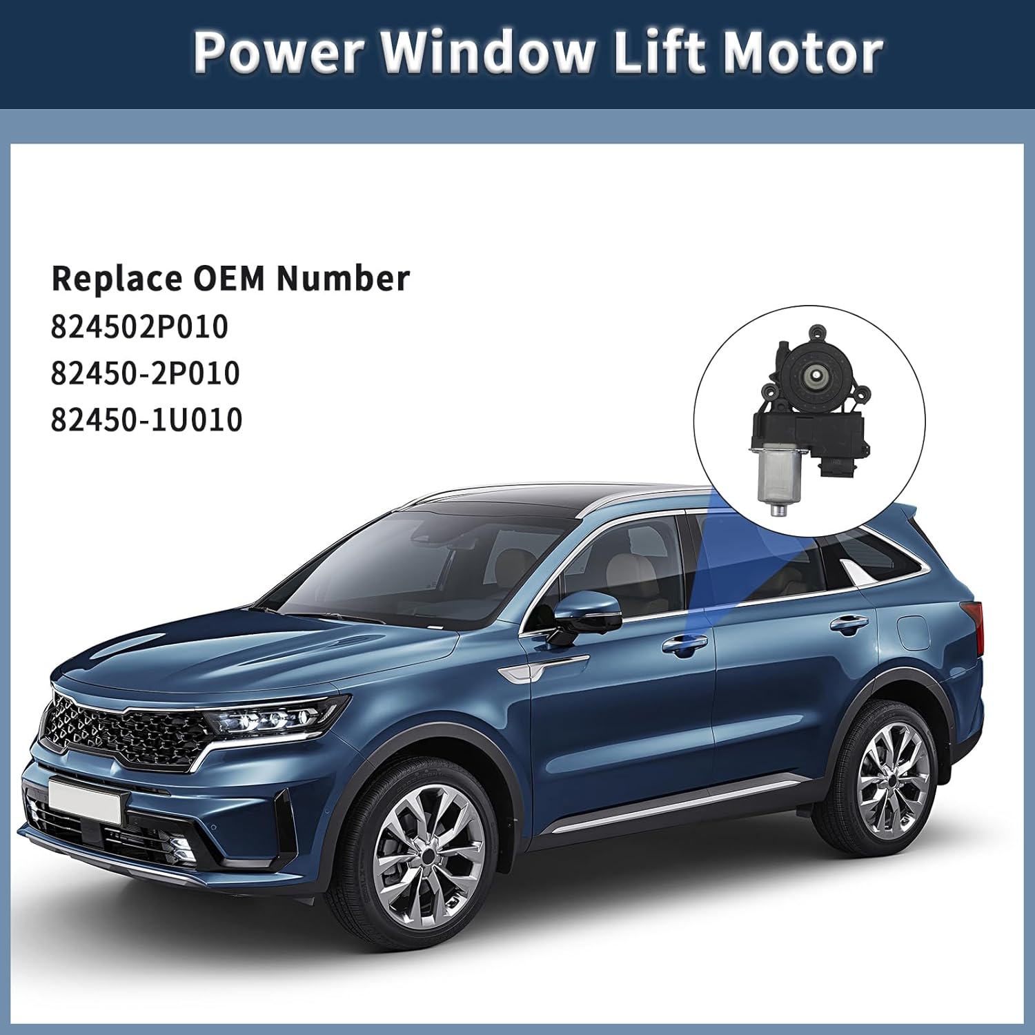 Power Window Motor Front Left Driver Side Compatible with Kia Sorento 2011-2015 Replaces 82450-2P010 824502P010 82450-1U010