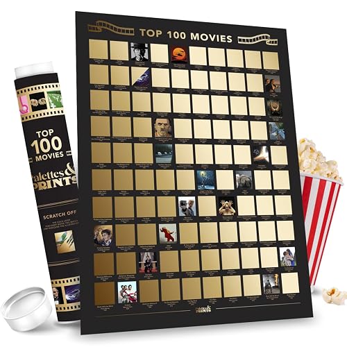 Premium Top 100 Movies Scratch Off Poster - Classic Movie