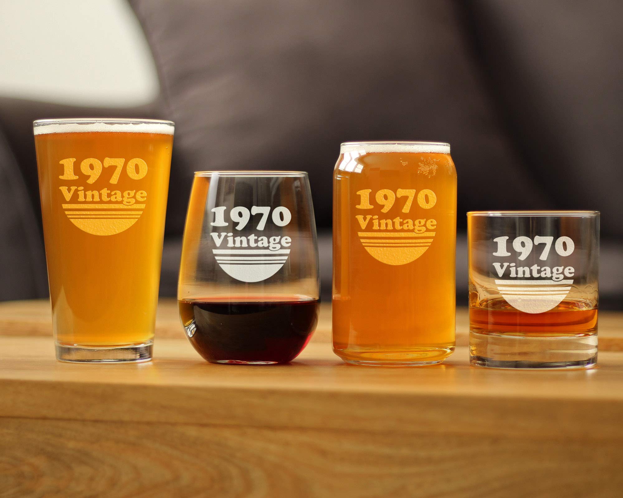 Amazon.com: Bevvee Vintage 1970 Pint Glass for Beer - 56th Birthday Gifts  for Men or Women Turning 56 - Fun Bday Party Decor - 16 oz
