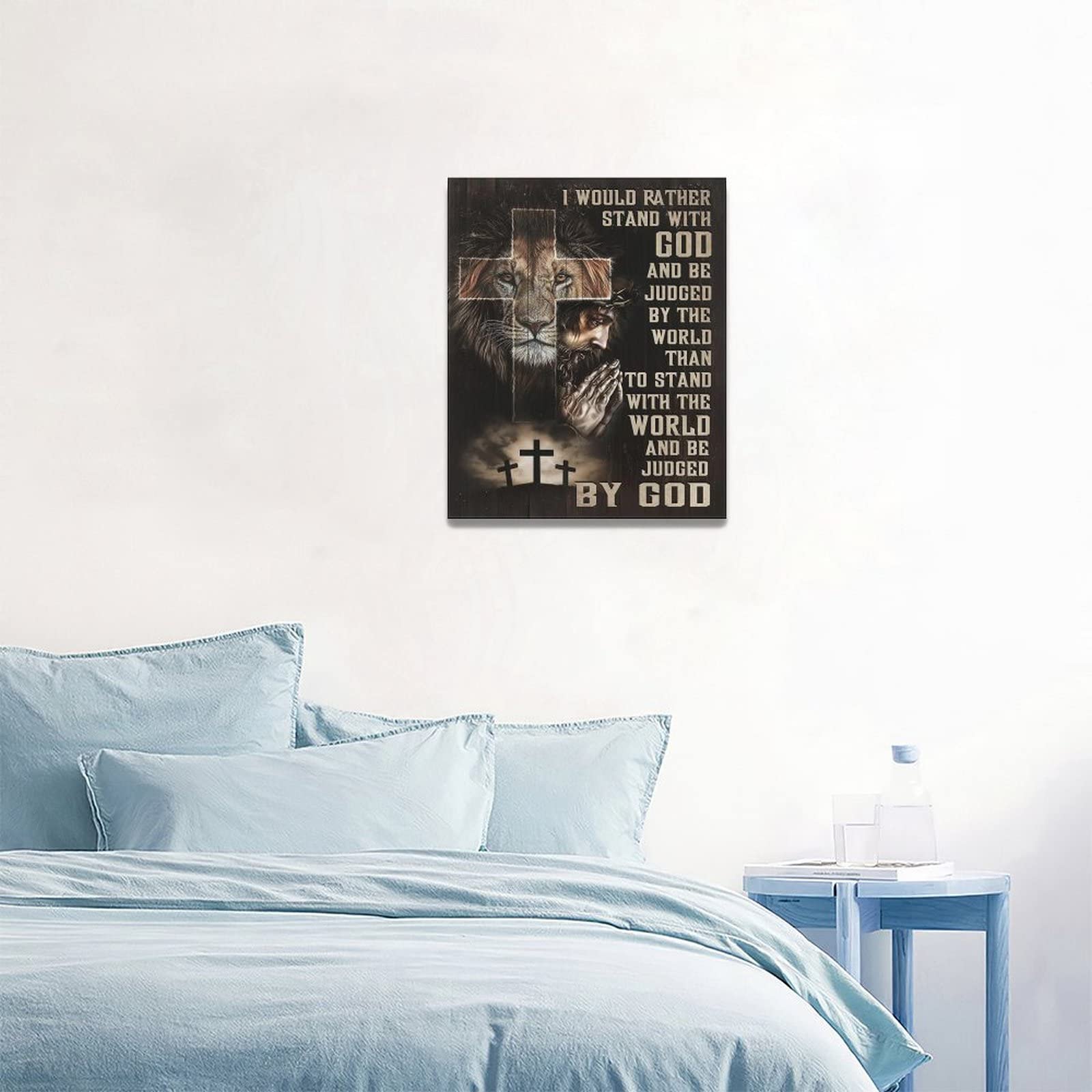 Wandbild 'Jesus Und Löwe' Auf Leinwand – 70x100 Cm, Ungerahmt, Religiöse Kunst Für Wohnzimmer Oder Schlafzimmer