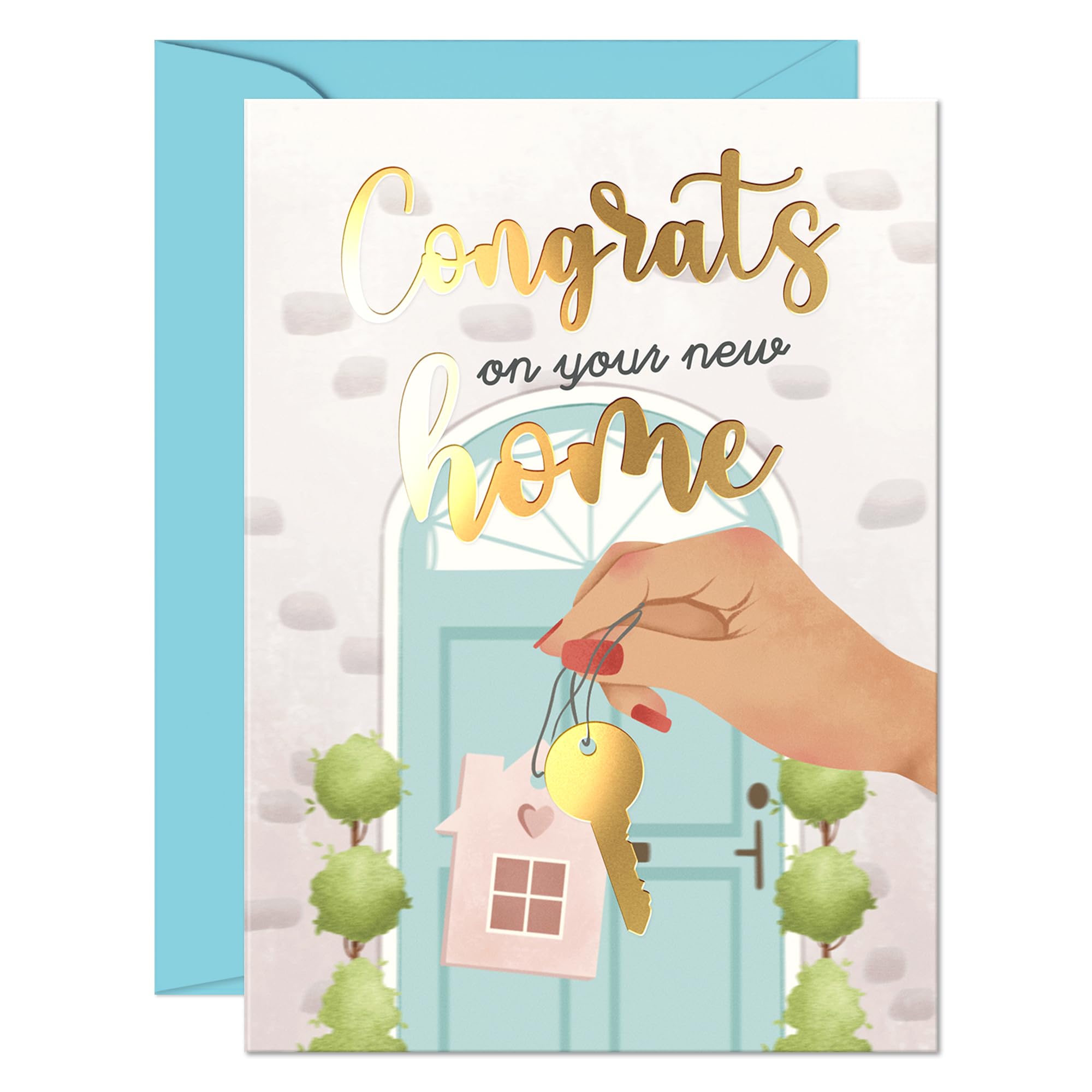 Sweetzer & Orange Housewarming Card – Elegant New Home Greeting Card with Envelope & Gold Foil Seal – 5”x7” Thick Cardstock Congratulations Card for