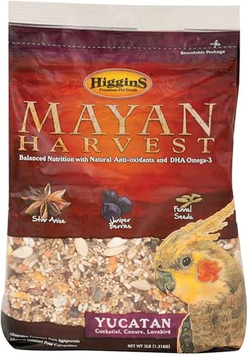 Higgins Mayan Harvest Yucatan Food Mix for Cockatiels, Lovebirds &