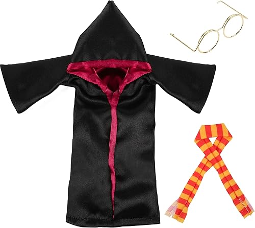 Juego de accesorios de muñeca de elfo de Navidad, 3 piezas, accesorios de ropa de muñeca de mago de Navidad, incluye bata con temática de mago,