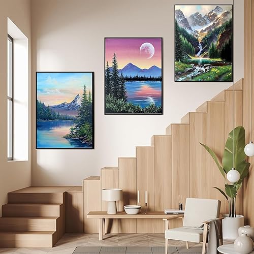 Miniatura 6 de DOTZSO Paquete de 6 Pintura de Diamantes para Adultos, Kit de Pintura de Diamante 5D para Bricolaje, Kit Completo de Arte de Diamantes con Pintura